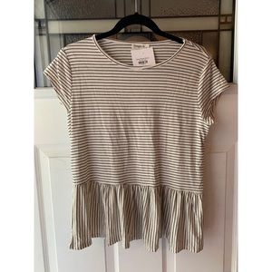 Stripe Peplum Blouse